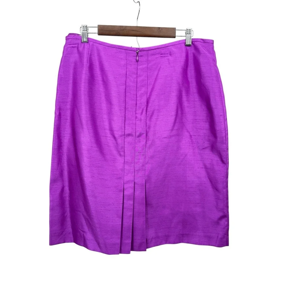 Preston & York 2 Pc Skirt Suit Set Women 14 Purple Passionfruit NWT Shawl Collar